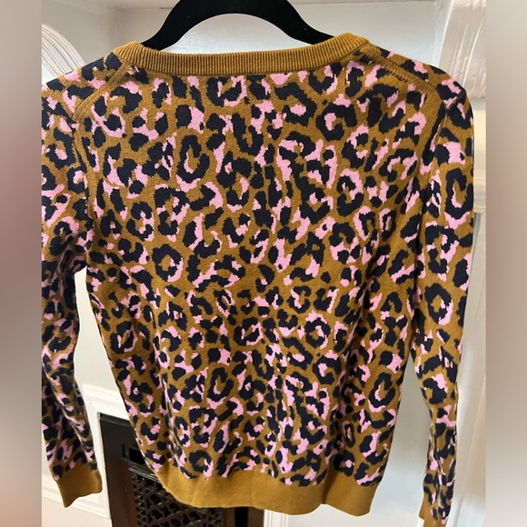 JCrew leopard sweater in navy and pink - Picture 4 of 6